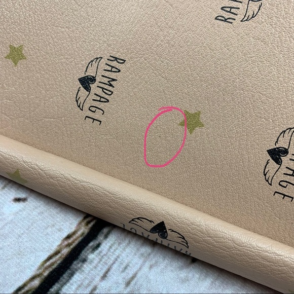 NWT Rampage Wing Logo Shoulder Bag Tote Purse Carryall Roomy Almond - Picture 10 of 14